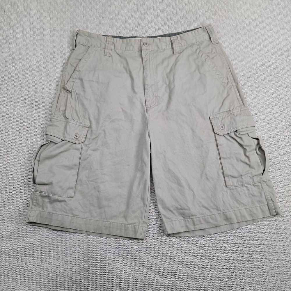 Arizona Jean Co Cargo Shorts Mens 36x10" Inseam Beige Hiking Outdoor Vtg Y2K